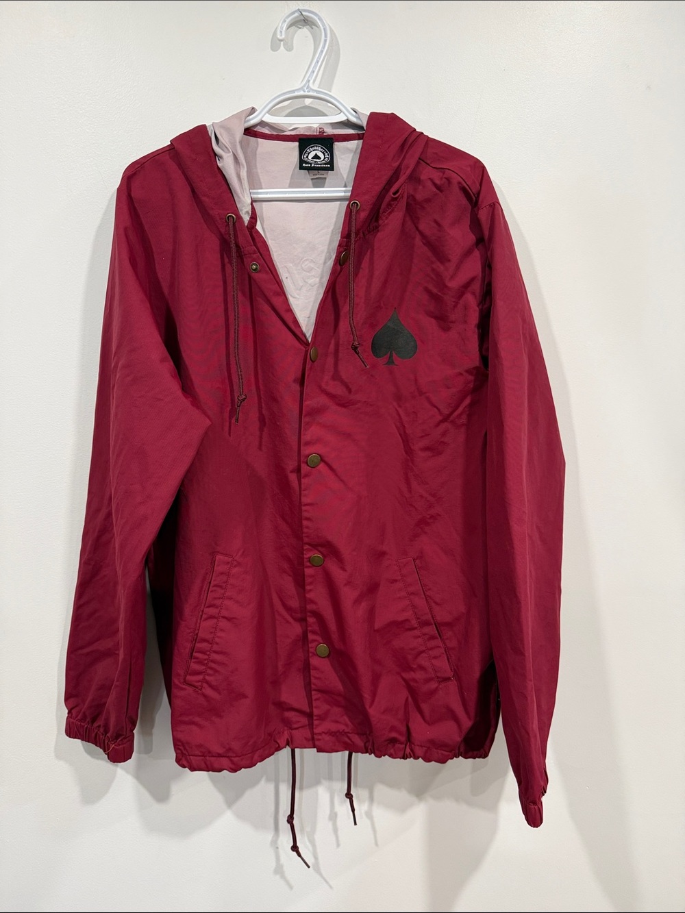 Thrasher Magazine NEW OATH COACH Windbreaker Jacket CARDINAL RED Large